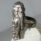 long Face ring deco long hair hippie floral flowers band  sterling silver women girls