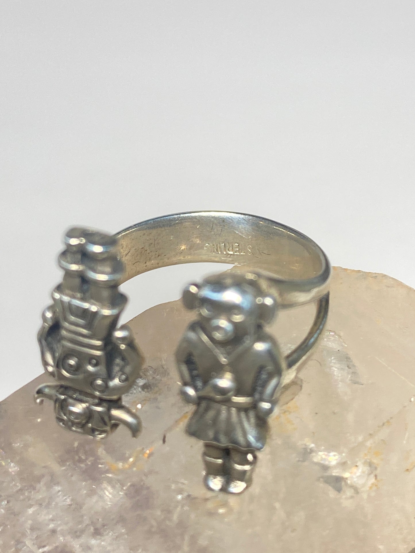 Mudhead kachina figurative ring southwest sterling silver women girls
