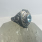 Poison ring beaded light blue stone sterling silver women girls
