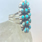 Turquoise ring big long Zuni southwest sterling  silver women