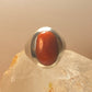 Coral ring size 6.50 solid band sterling silver men women