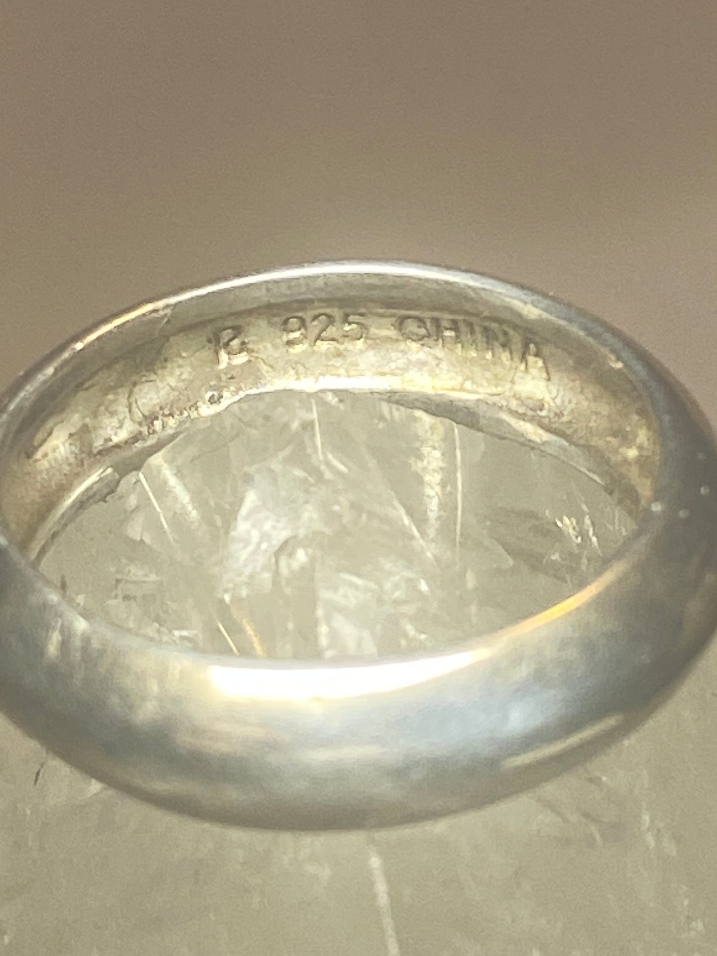 Plain ring wedding band size 5.50 sterling silver  h