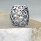 Floral ring size 6 flowers band sterling silver women girls