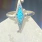 Long  turquoise ring size 6.50 southwest sterling silver women girls