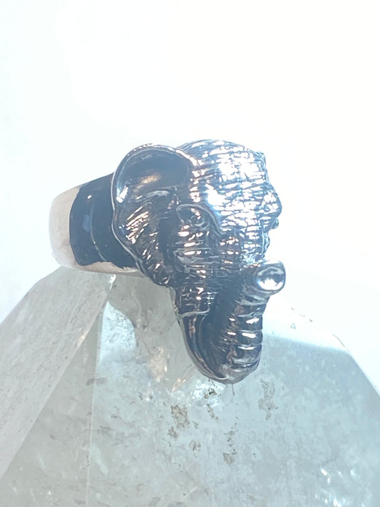 Elephant ring size 8.25 sterling silver good luck band women men