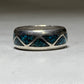 Turquoise chips ring Navajo southwest wedding band boys women sterling silver