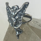 Naked Lady ring size 7.25 wings nude woman brutalist sterling silver women