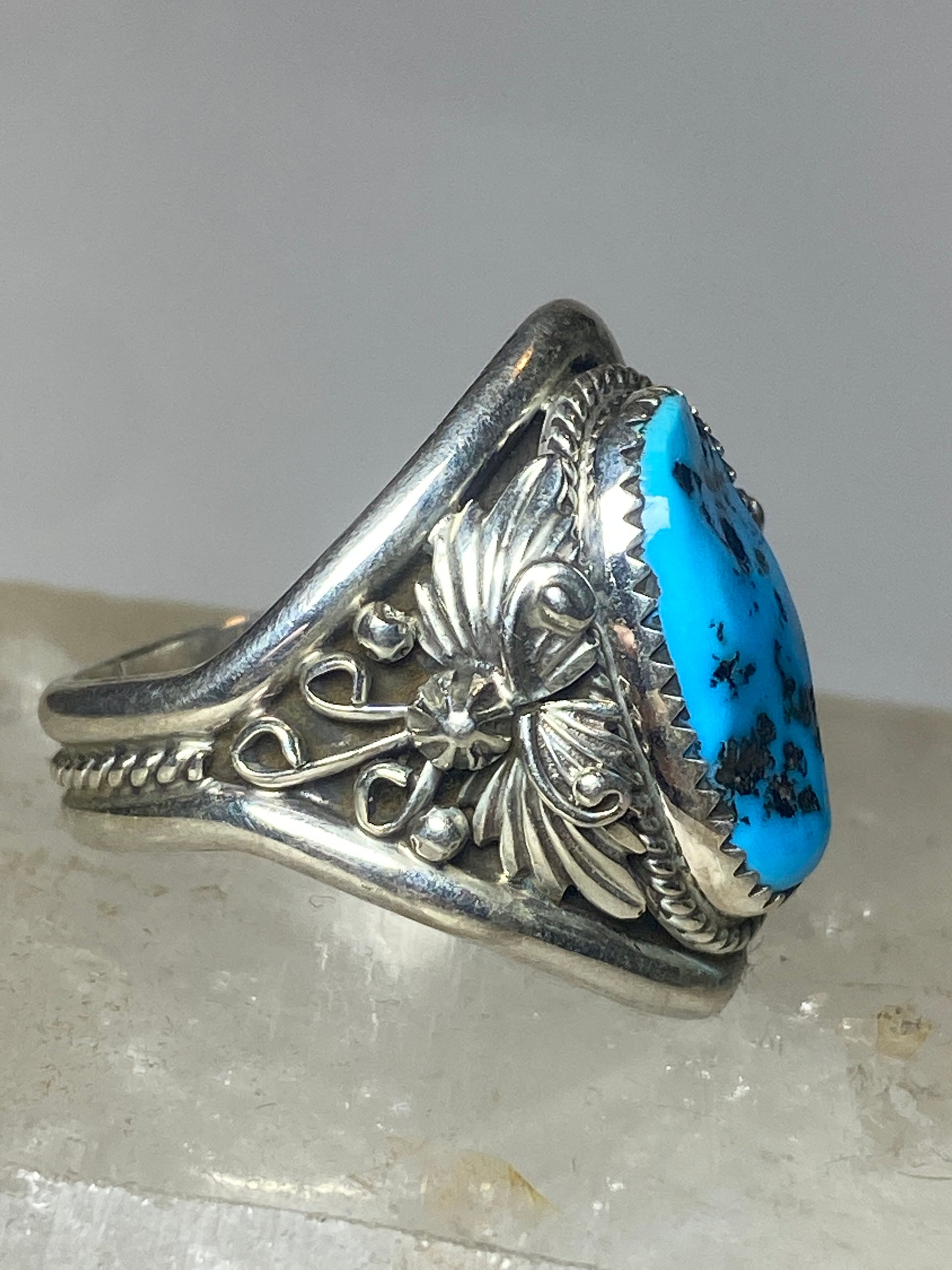 Turquoise ring size 11.75 southwest Navajo sterling silver men