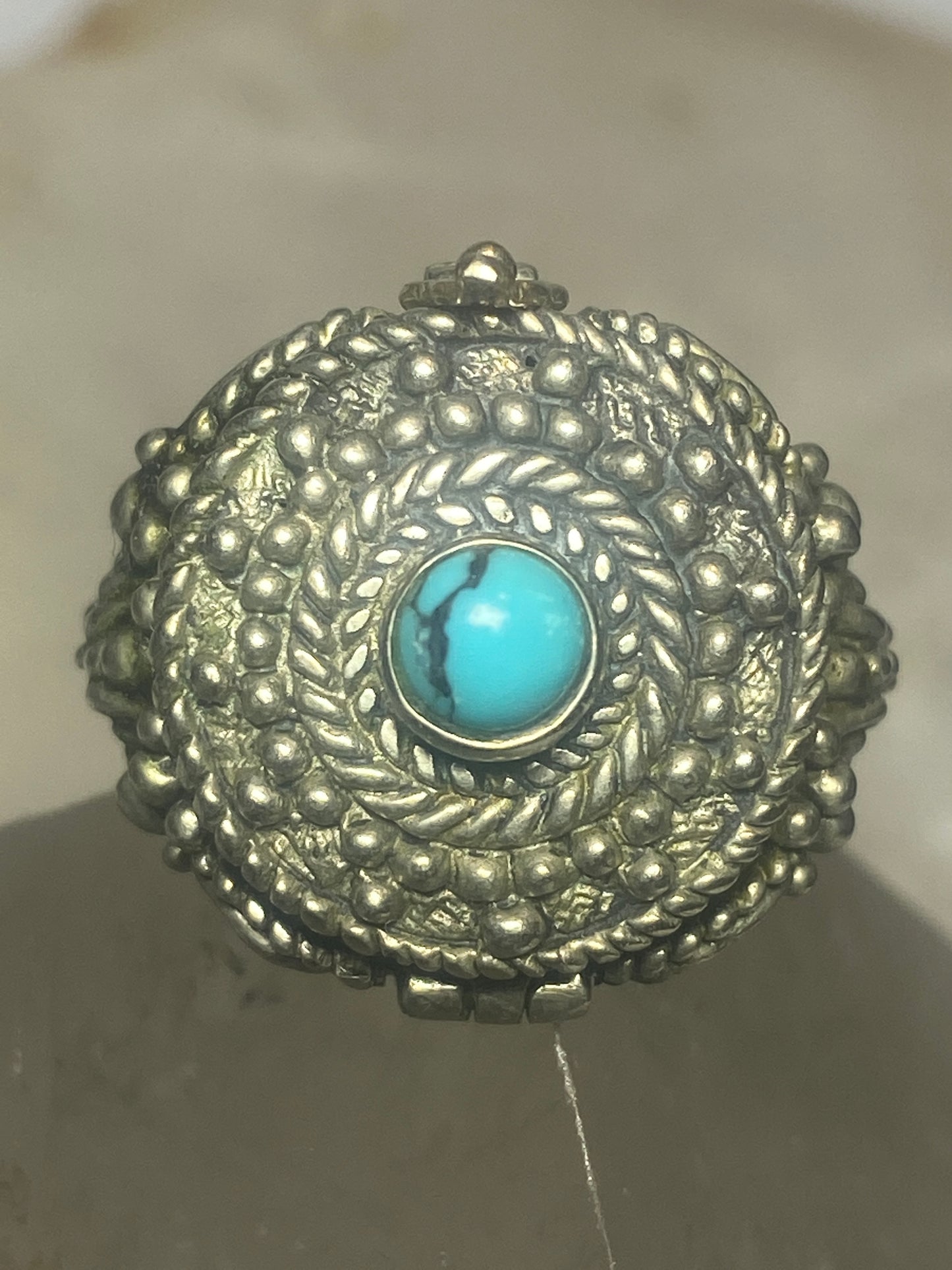 Poison ring boho turquoise sterling silver women