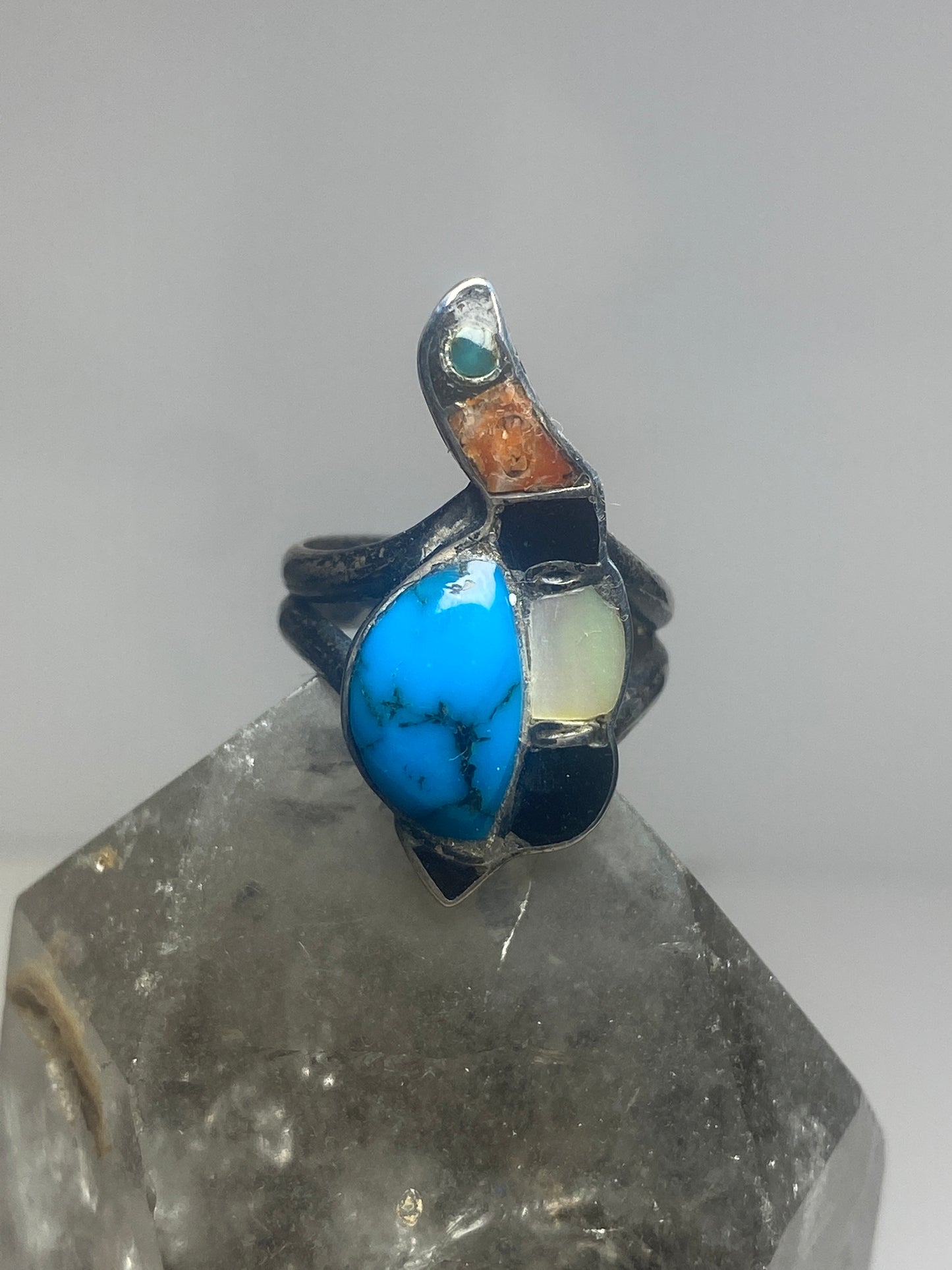 Turtle ring size 6 turquoise Navajo southwest  sterling silver women girls