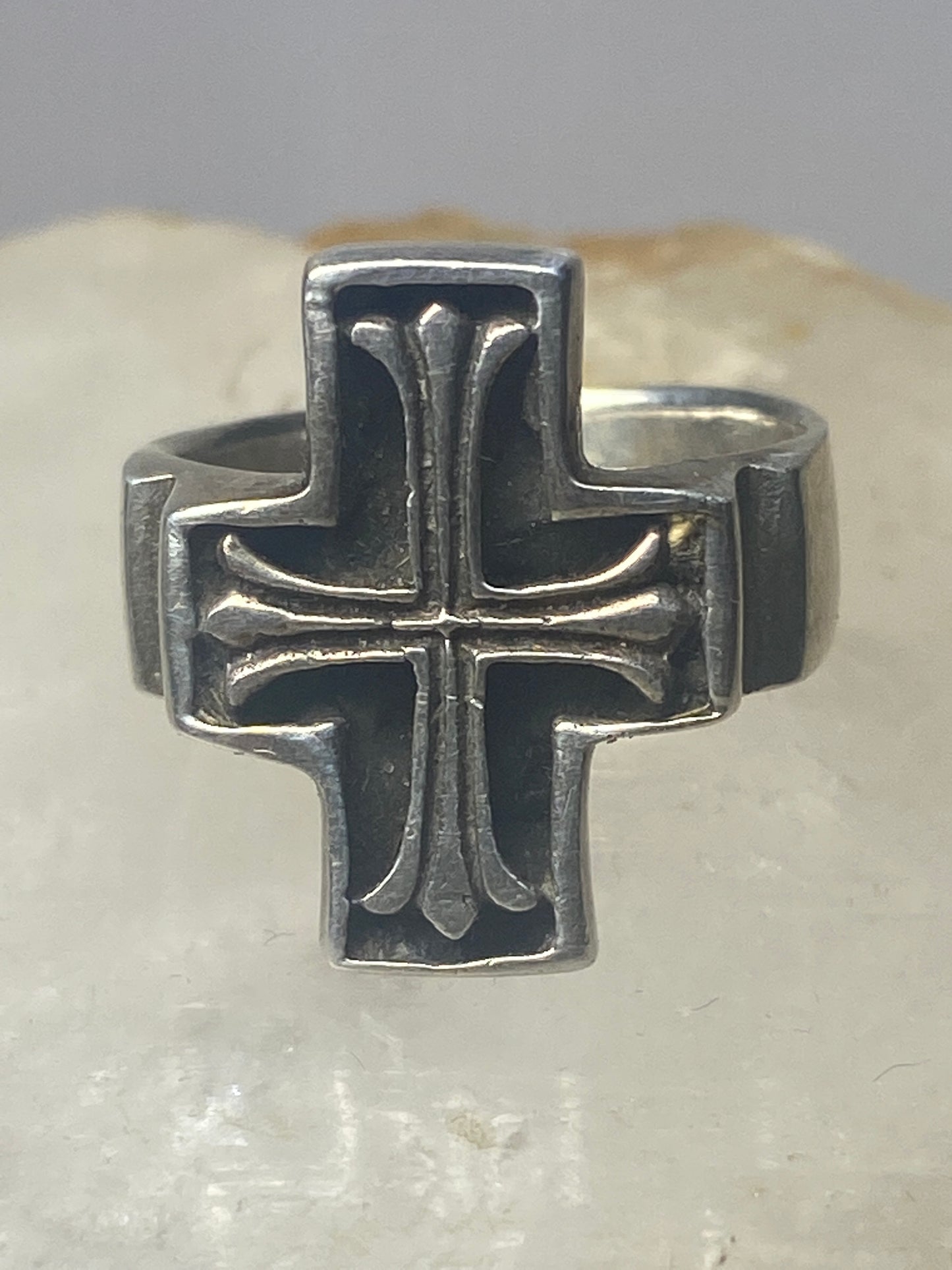 Cross ring religious  sterling silver women men