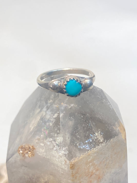 turquoise ring Navajo stacker pinky southwest sterling silver women girls