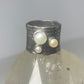 Pearl ring cigar wide band sterling silver women girls