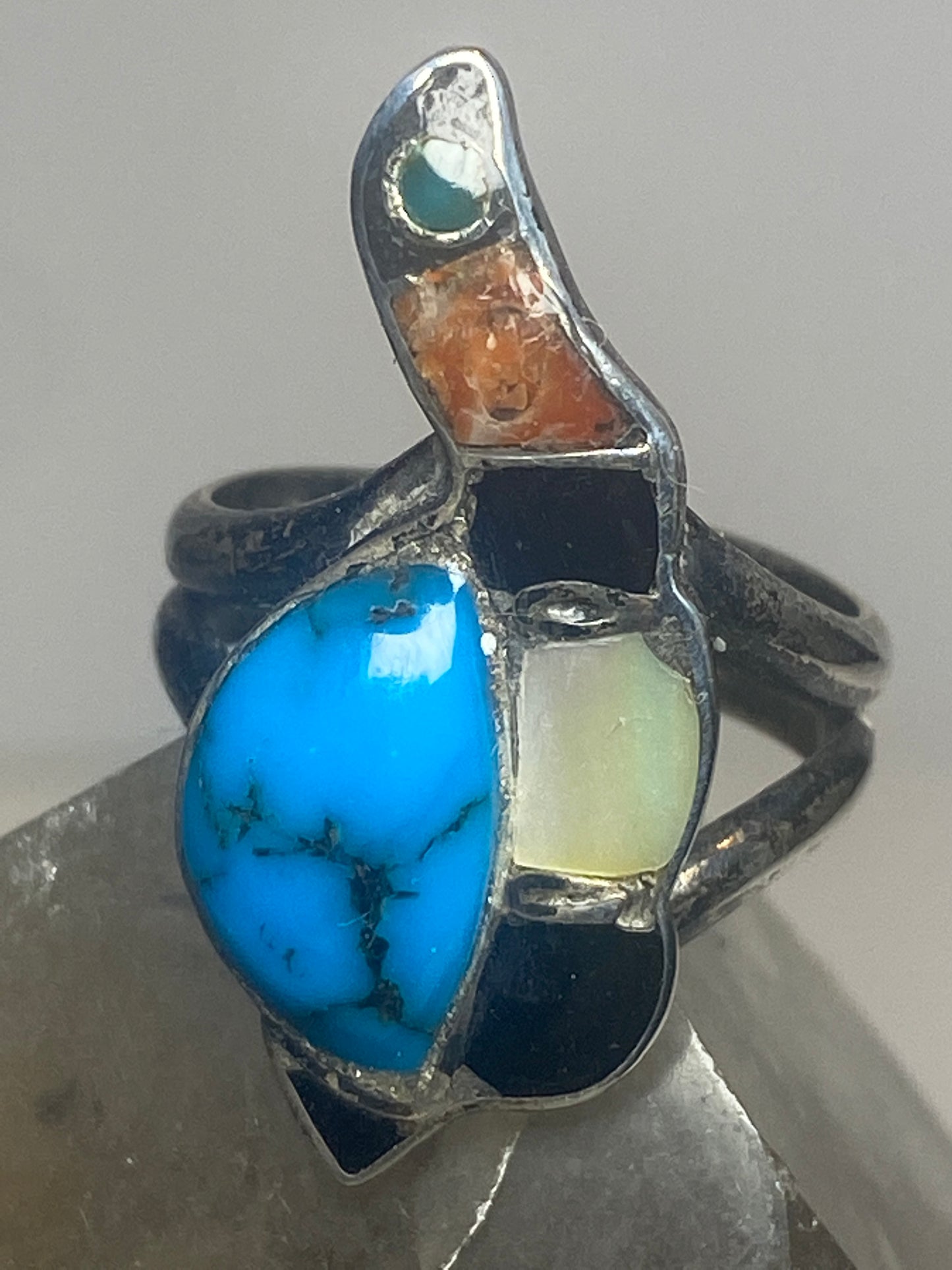 Turtle ring size 6 turquoise Navajo southwest  sterling silver women girls