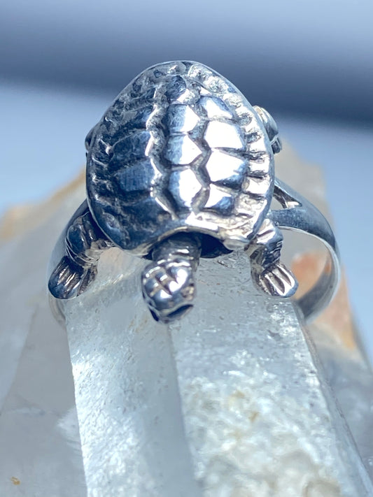 Turtle ring Moving articulated band sterling silver women girls