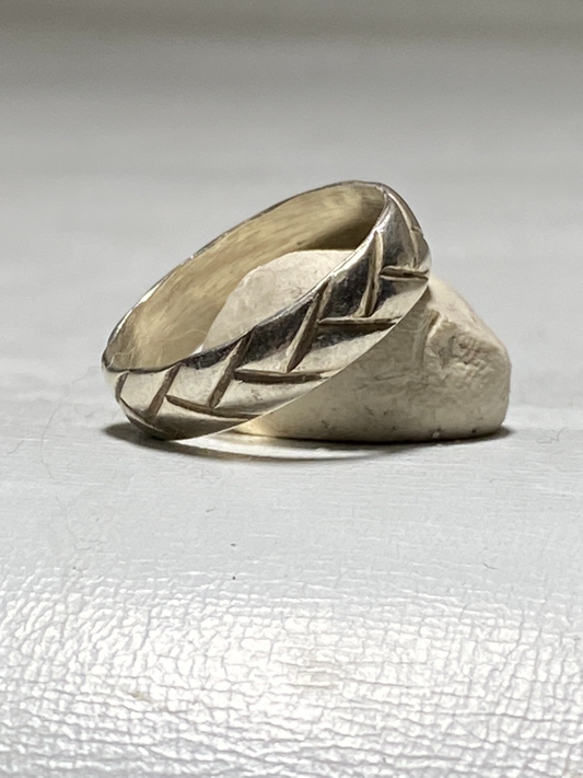 Rope ring woven band women men boys sterling silver