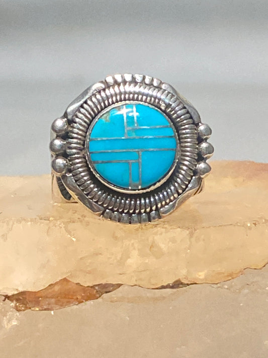 Turquoise ring size 11.25 Tribal sterling silver southwest women men JMN