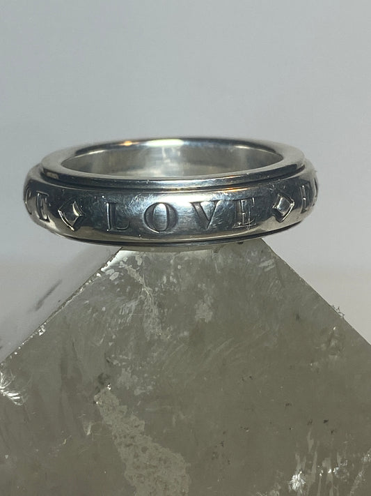 Hope Faith ring spinner band peace love sterling silver women