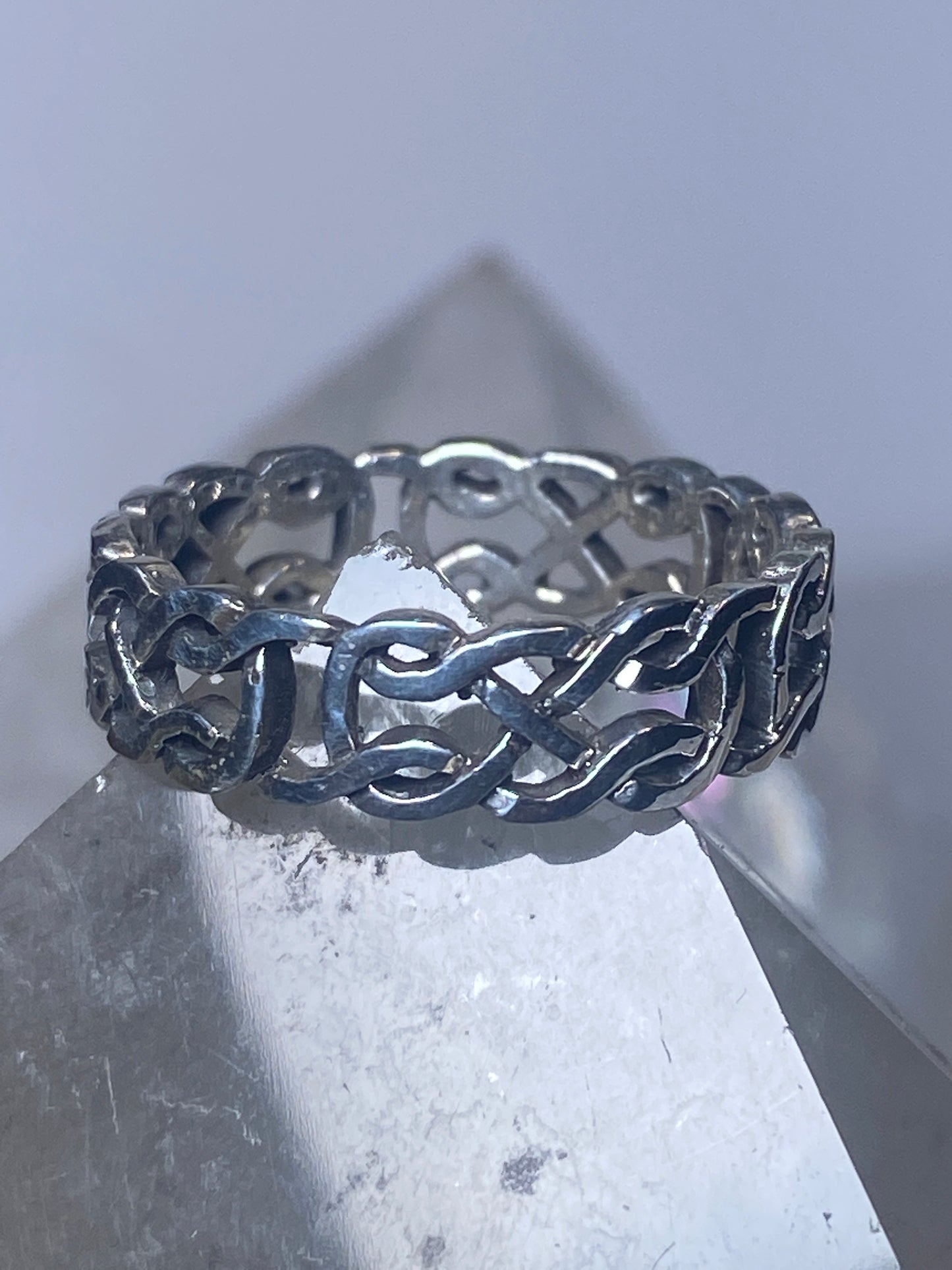 Celtic knot ring size 9.75 wedding band sterling silver men women