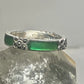 Judith Jack ring size 7.75 marcasites green  stacker band sterling silver women