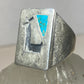Deer ? ring turquoise tribal animal southwest band sterling silver women