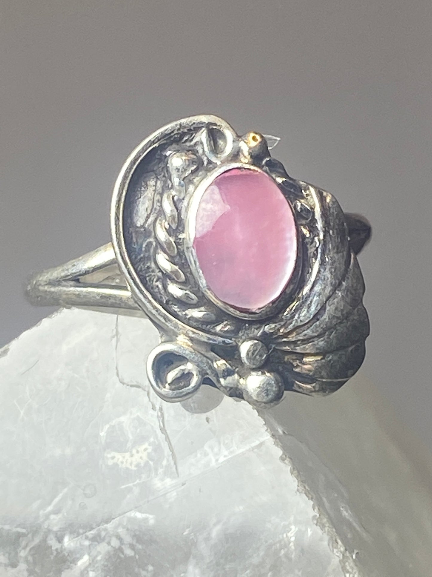 Mother of pearl Ring southwest pinky sterling silver women girl y