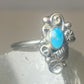 Turquoise ring southwest pinky floral leaves blossom baby children women girls  n