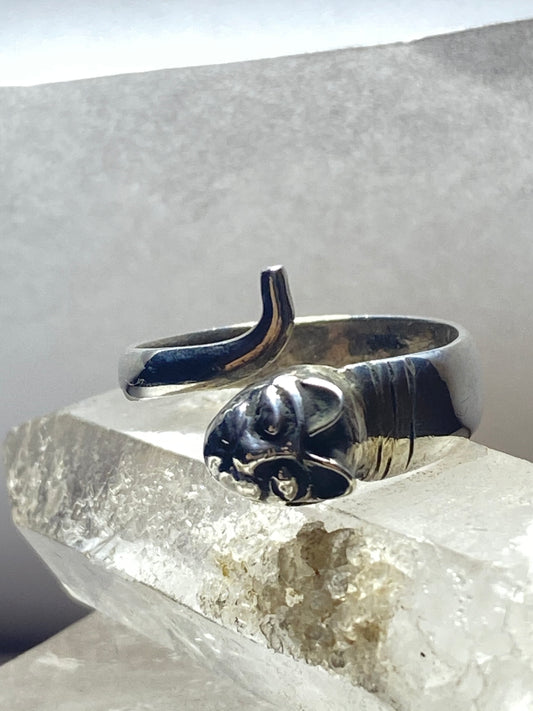 Cat ring size 7.50 wrap around band sterling silver