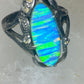 Opal ring size 7.75 long  cocktail sterling silver AS IS