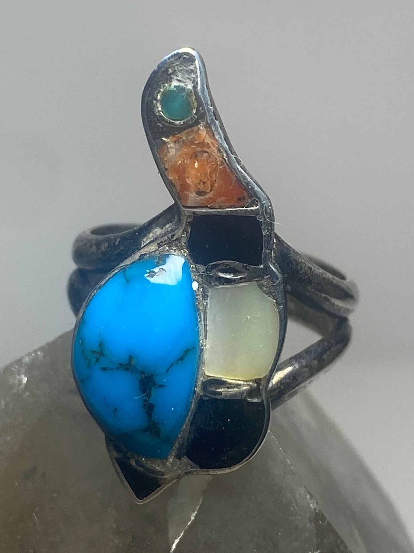 Turtle ring size 6 turquoise Navajo southwest  sterling silver women girls