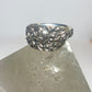flower spoon ring sterling silver floral band women girl  f