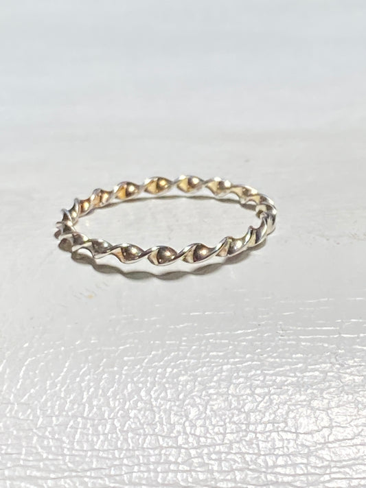 Rope Twist Ring Stacker Slender Band sterling silver women girls