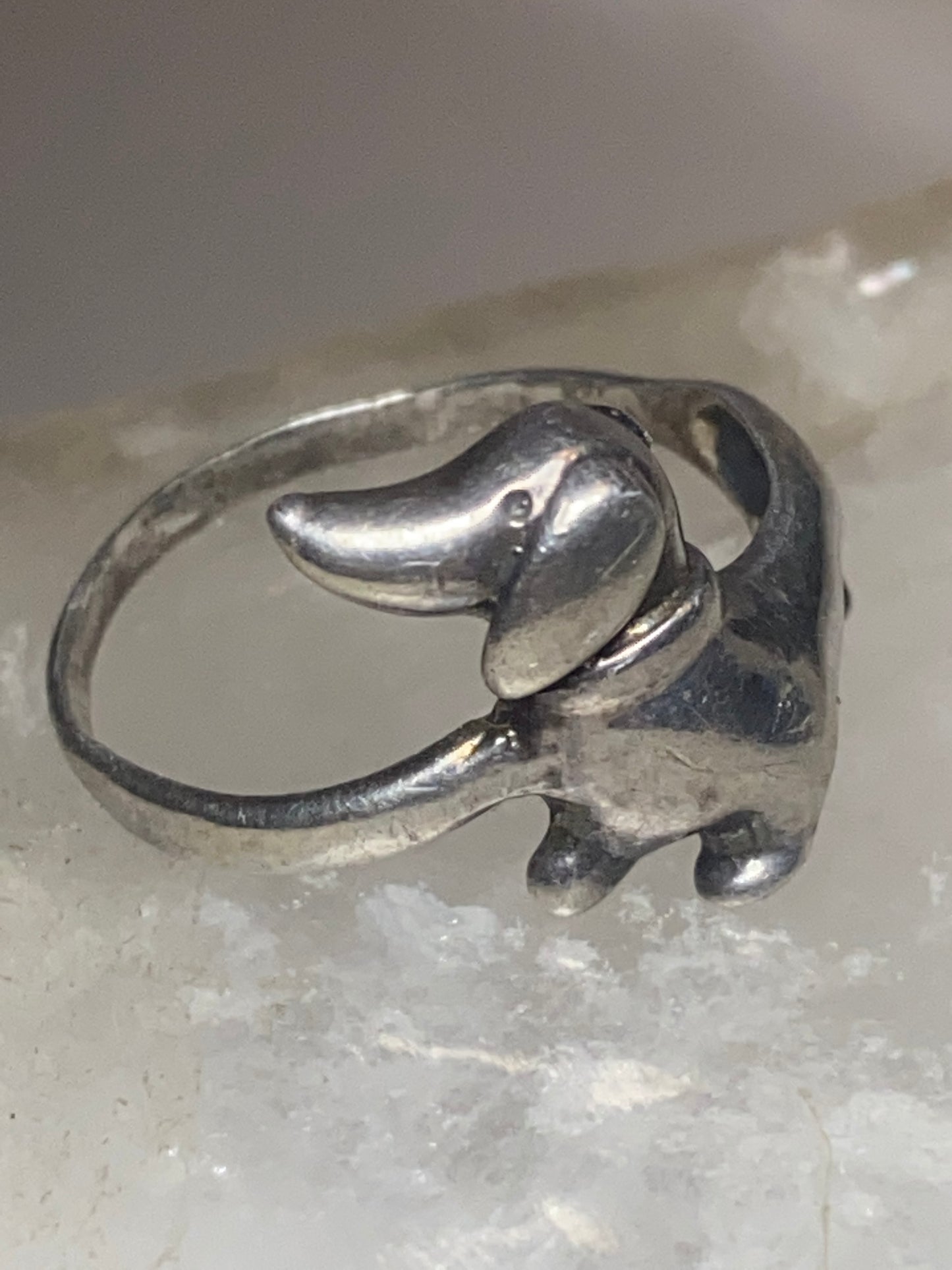 Dachshund ring size 7.50 dog band sterling silver women