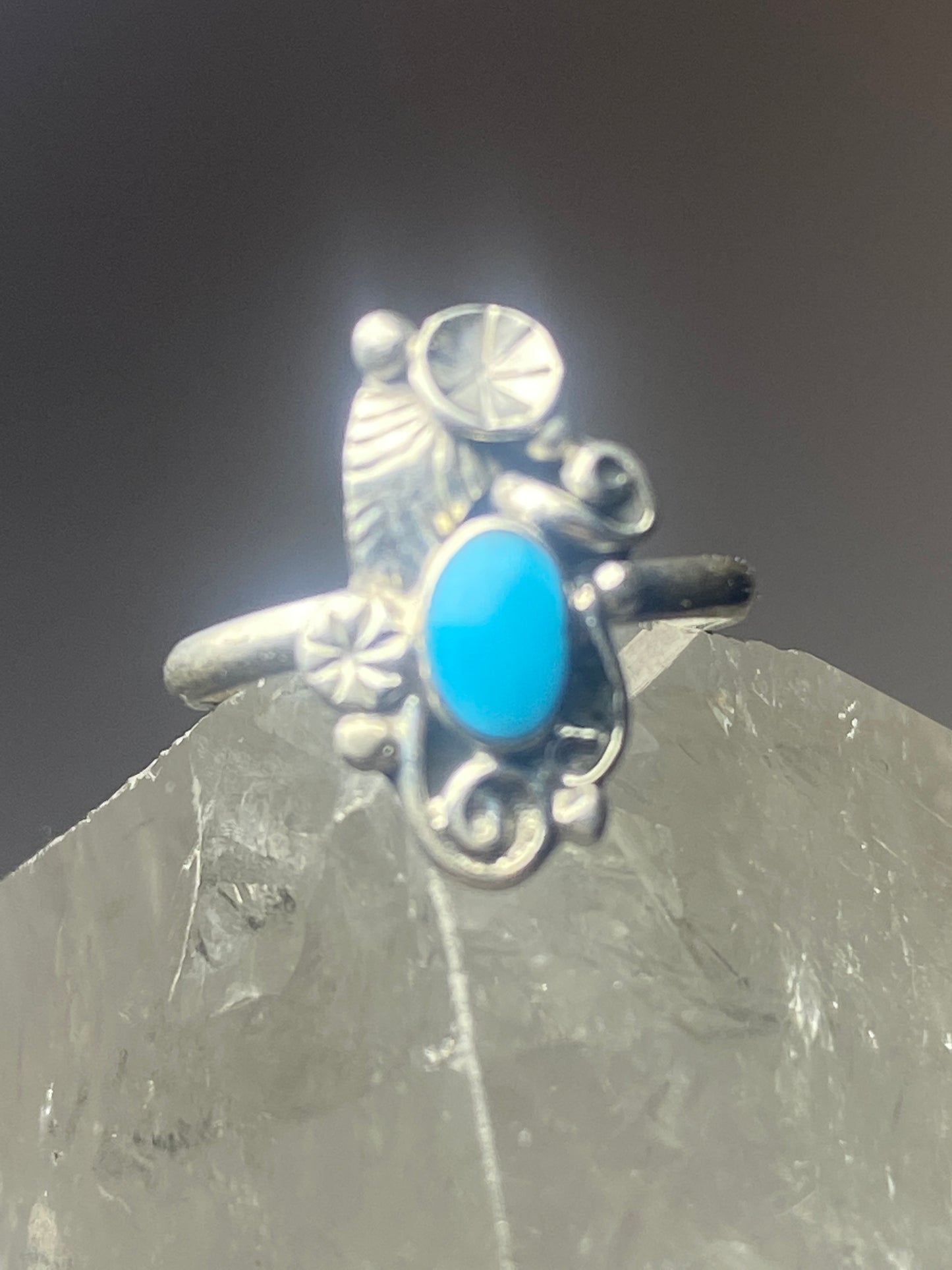 Turquoise Ring  southwest pinky sterling silver women girl ij
