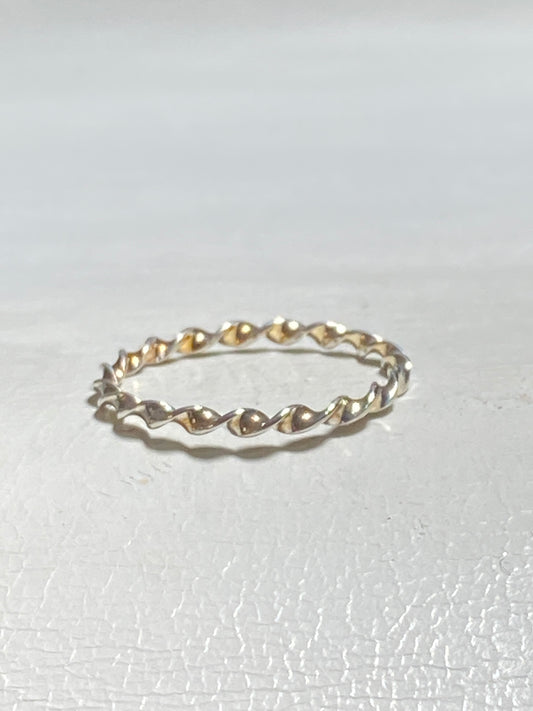 Rope Twist Ring Stacker Slender Band sterling silver women girls