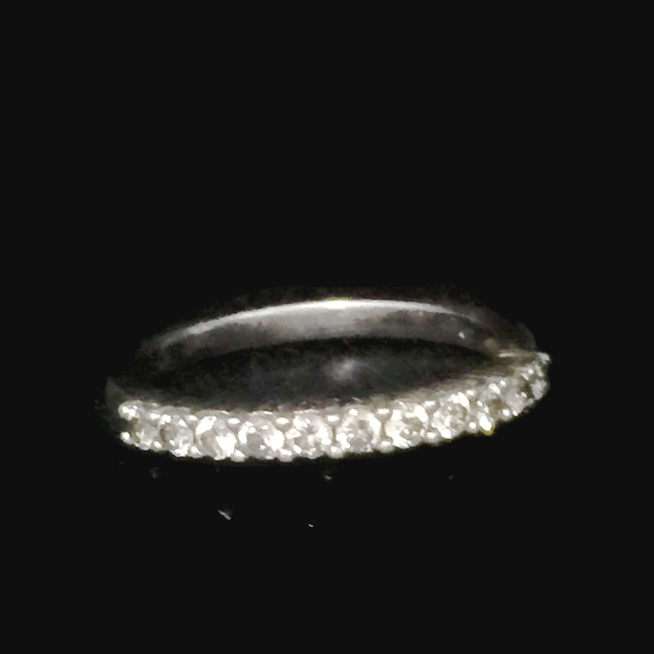 Vintage CZ Crystal Ring Stacker Cocktail Eternity Sterling Silver Size 6.50
