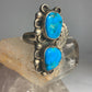 Long Turquoise ring Navajo southwest sterling silver women