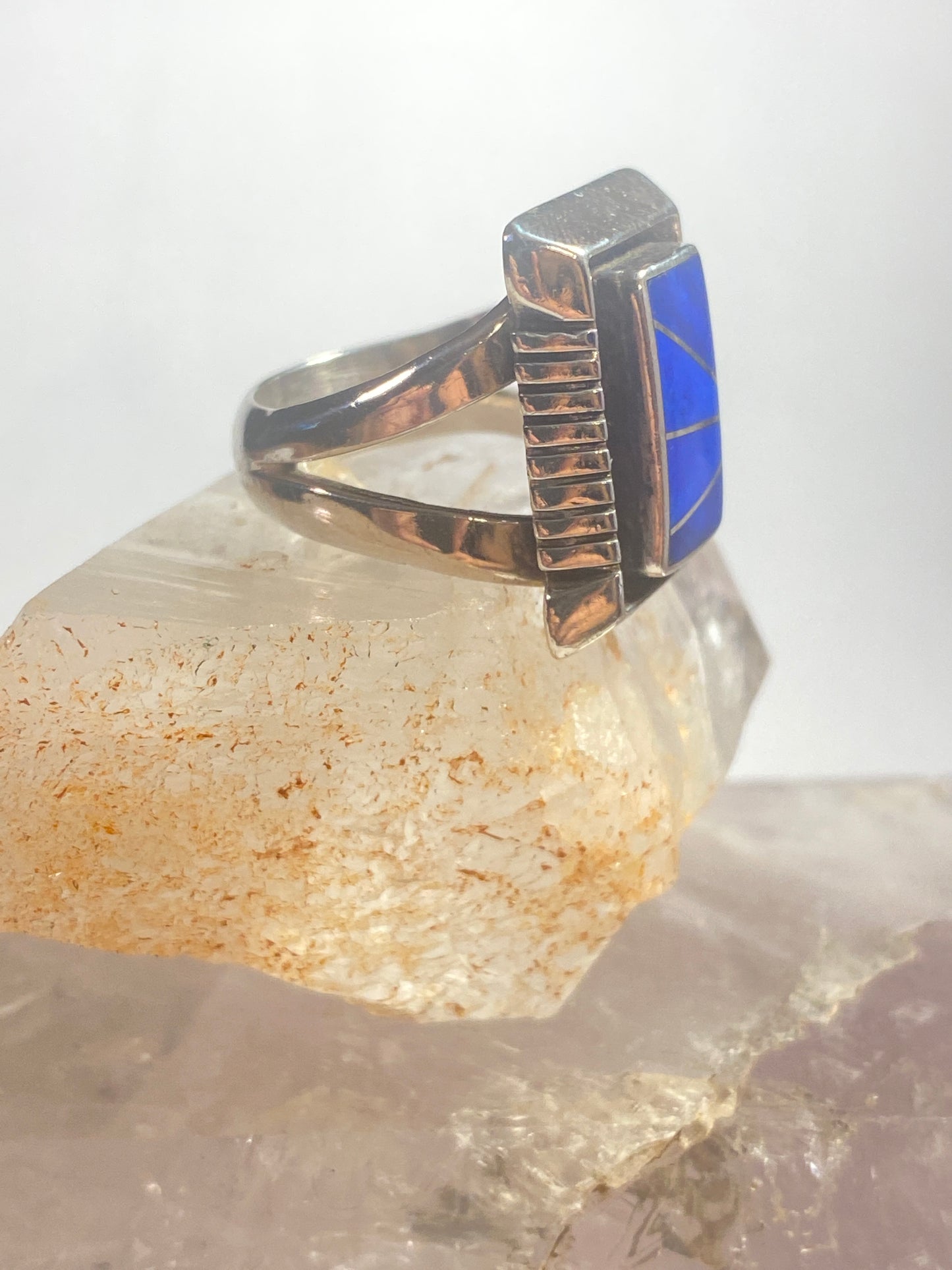 Blue Lapis ring Navajo sterling silver women