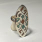 Long Turquoise ring long coral chips southwest sterling silver women girls