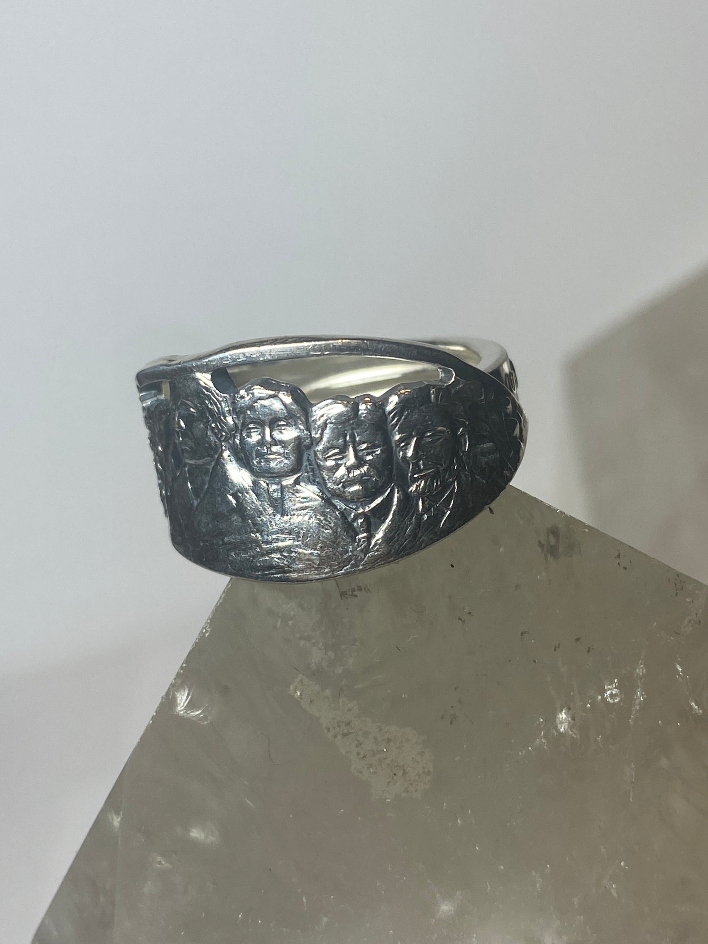 Mount Rushmore spoon ring sterling silver band women men