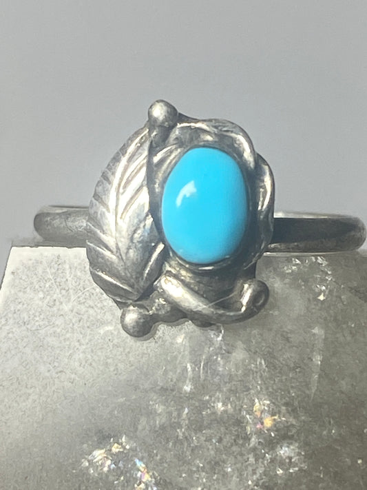 Turquoise ring leaves band southwest sterling silver women girls i