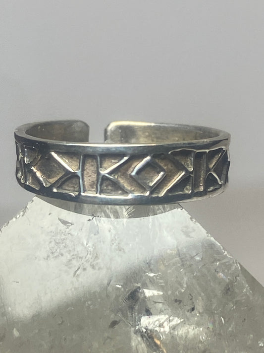 Toe ring geometric band b sterling silver women girls