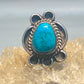 Turquoise ring size 6.25 Navajo flower southwest sterling silver band women girls