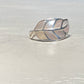 Leaf Ring mother of pearl mop band southwest sterling silver women girls