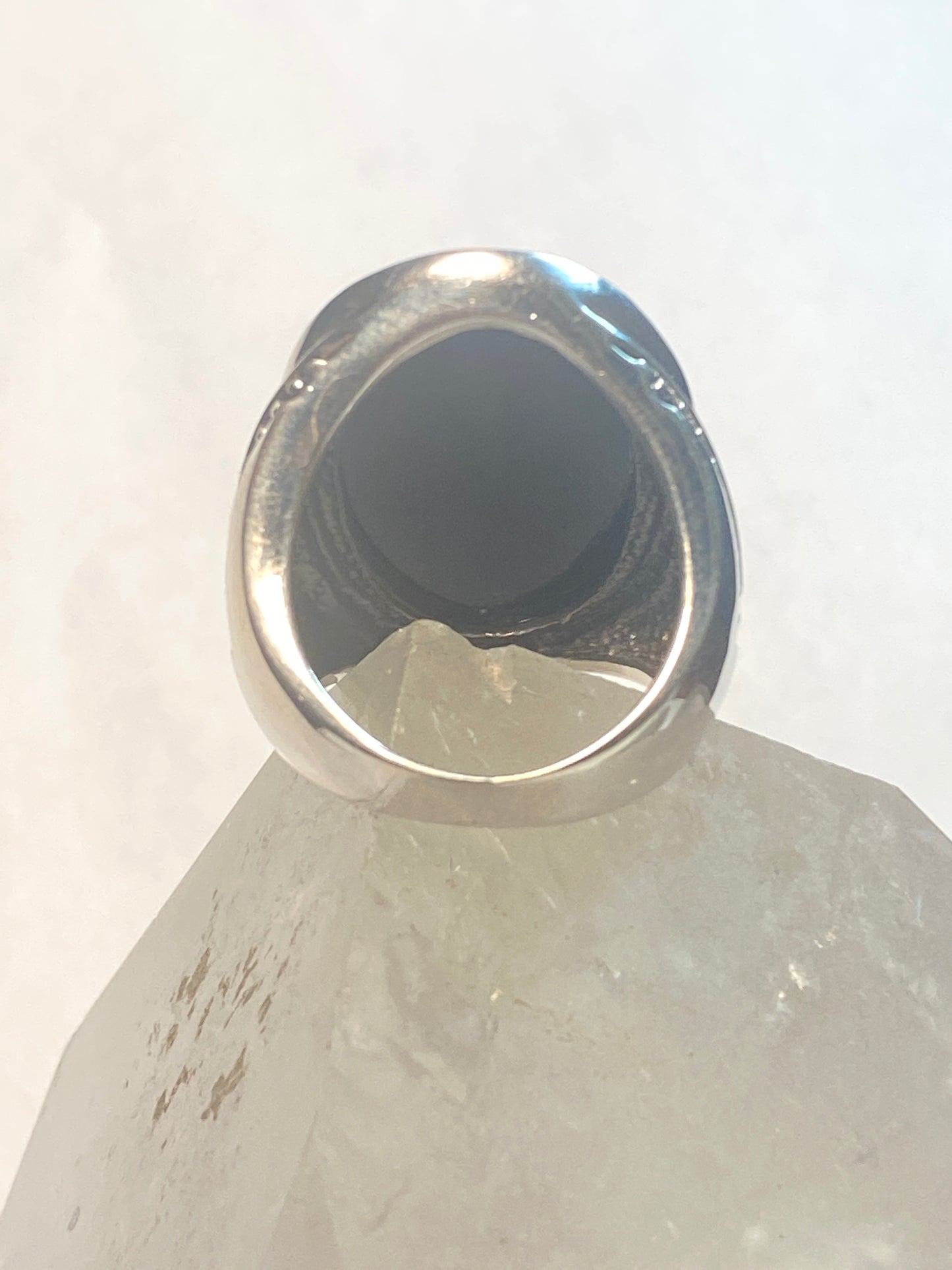 Onyx ring size 6.75 amethyst southwest band sterling silver women men