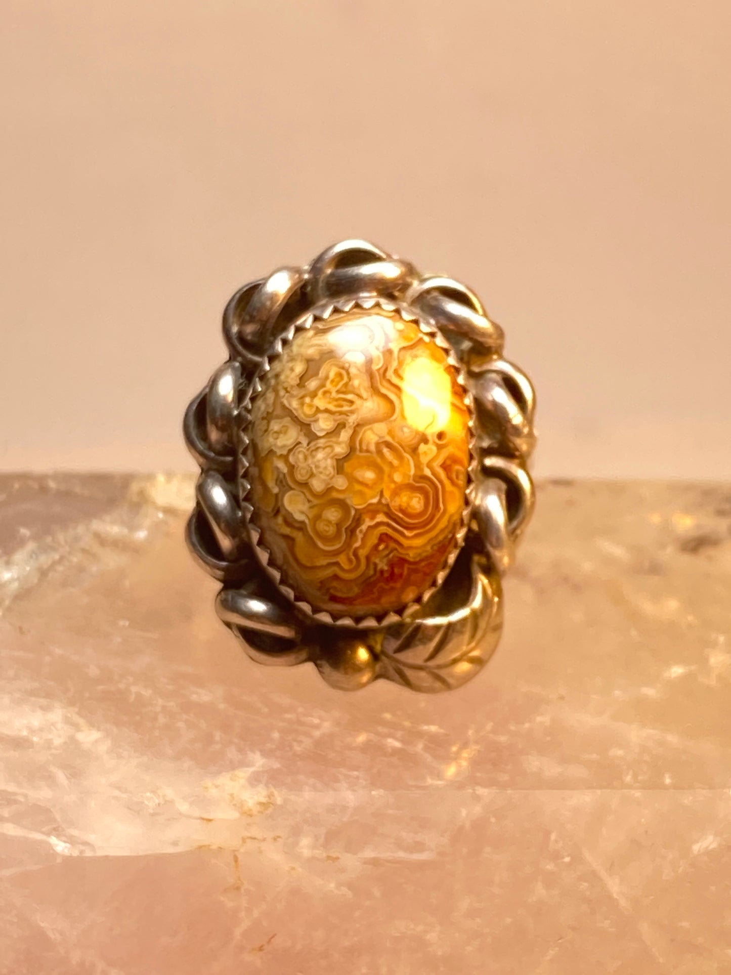 agate ring southwest leaf sterling silver women girls