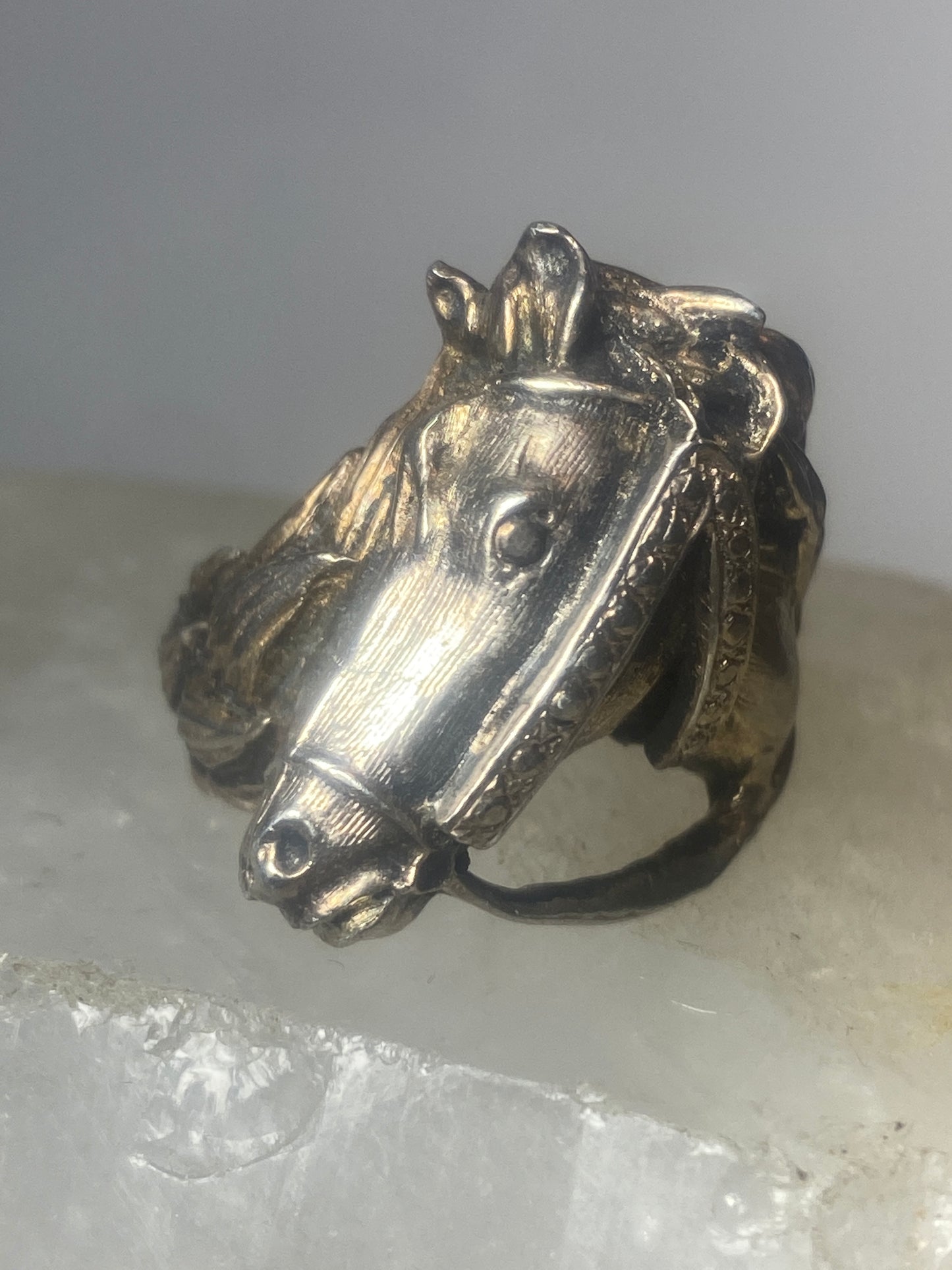 Horse ring southwest detailed band sterling silver women men