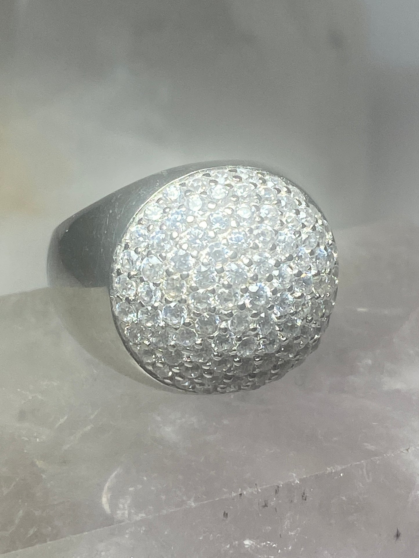 Dome cocktail ring sparkly sterling silver women girls