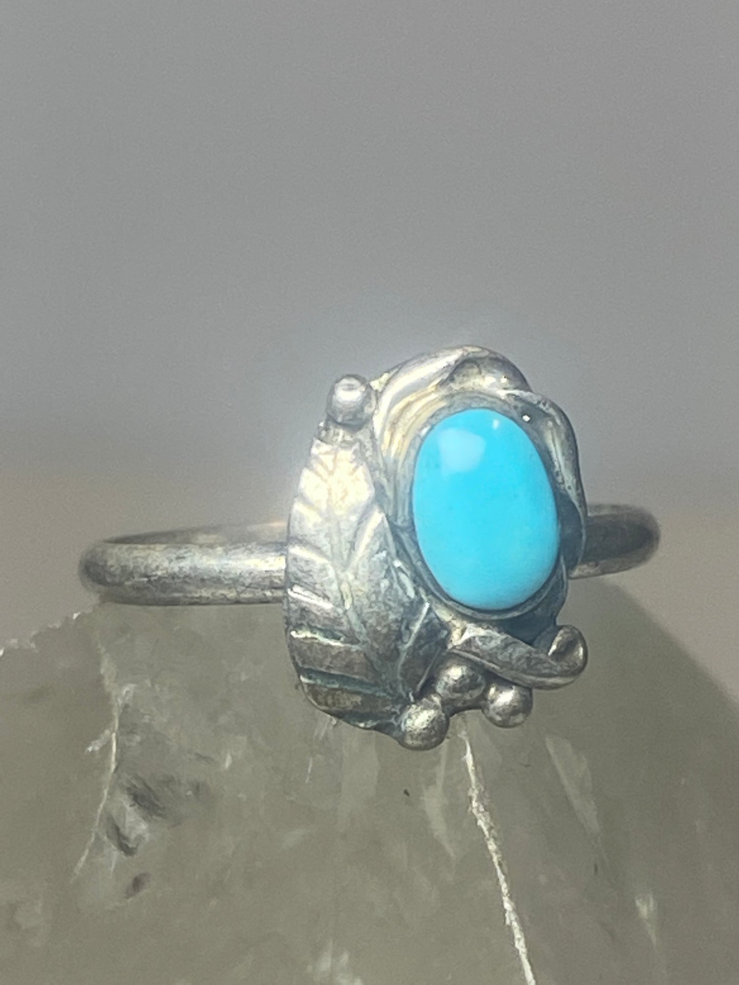 Turquoise ring southwest pinky floral leaves blossom baby children women girls  g