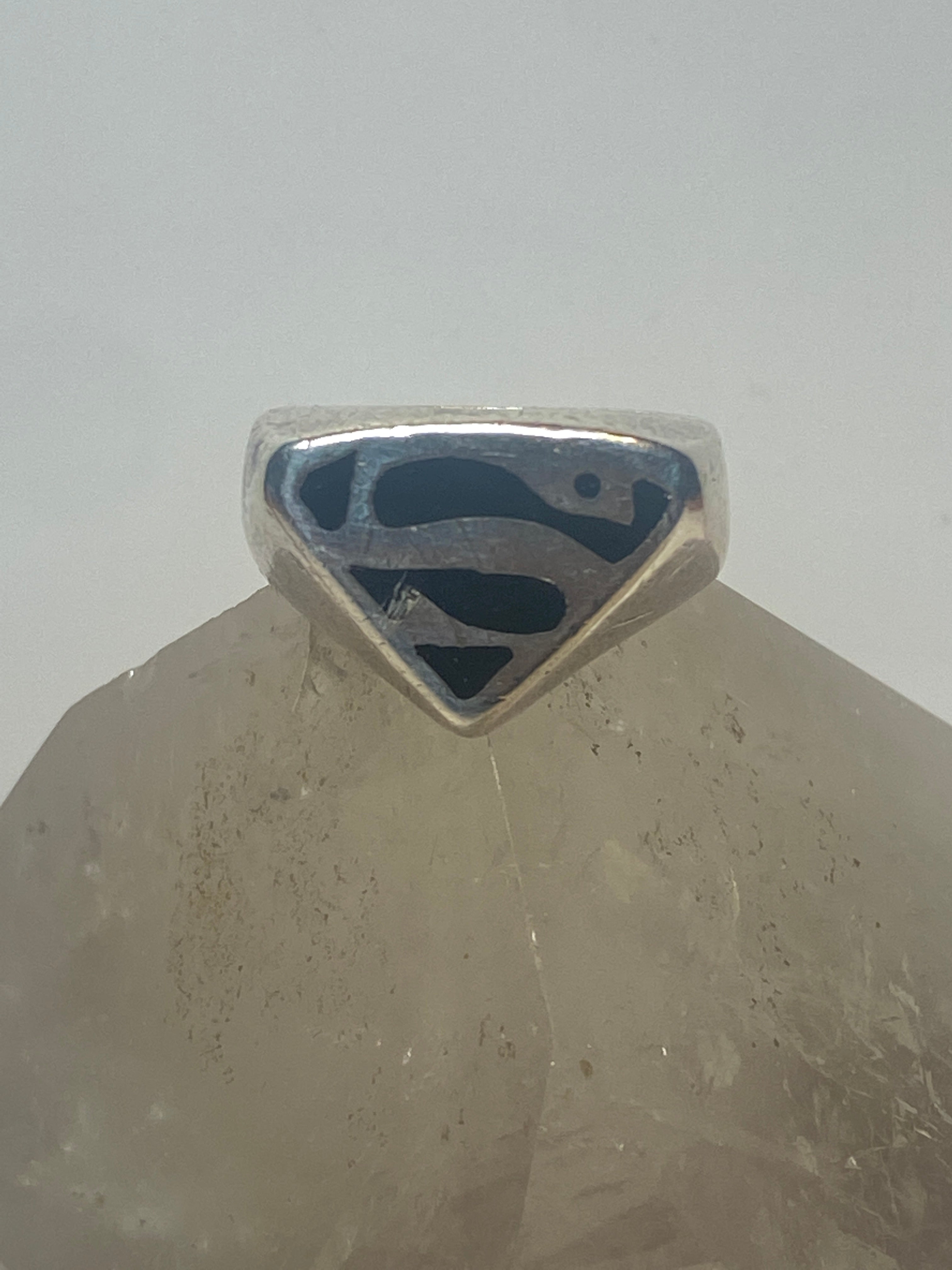 Superman ring vintage sterling silver women men SpiritbeadNW